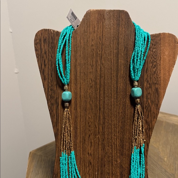 Chico’s Turquoise Multi-Strand Beaded Necklace  (BR444) - Picture 5 of 9